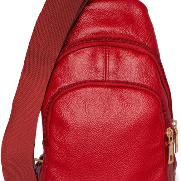 Handbags - Leather Sling Bag for Women Water-Resistant Adjustable Crossbody Travel